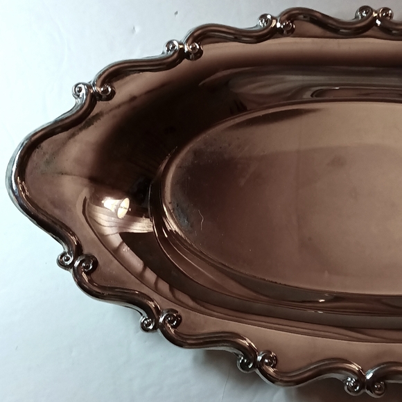 Vintage F.B. ROGERS Silver Co. Silver-Plate Oval Serving Tray Baroque Style - Picture 5 of 7